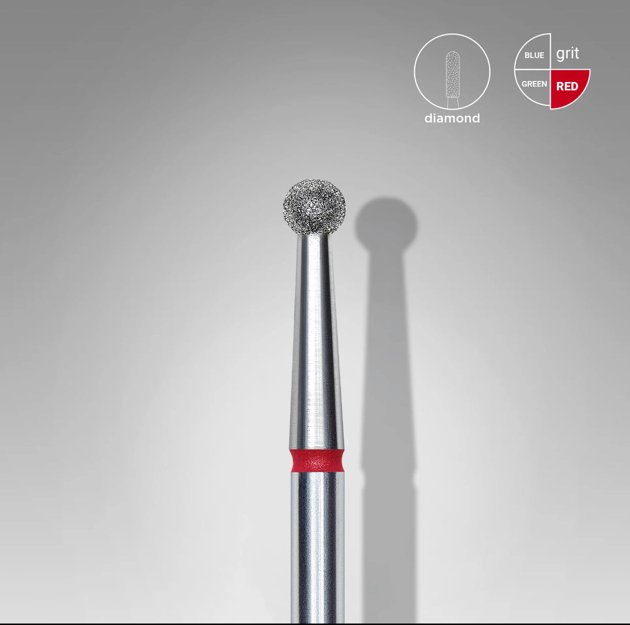 Embout à ongles diamanté, « boule », rouge, diamètre de la tête 2.7 mm