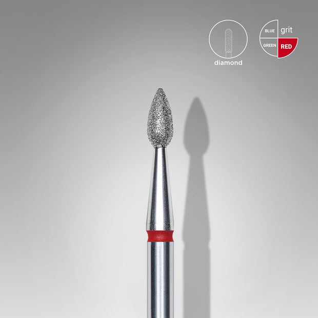 Embout diamantée « Goutte » rouge, diamètre 2,3 mm, 5 mm