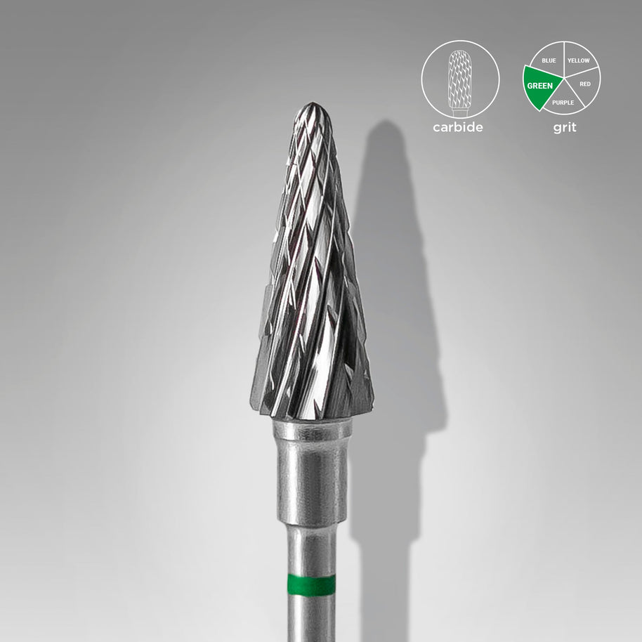 Embout carbure «cône» verte, diamètre 6 mm, 14 mm