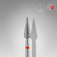 Embout diamantée « Poire pointue » rouge, diamètre 4 mm, 12 mm