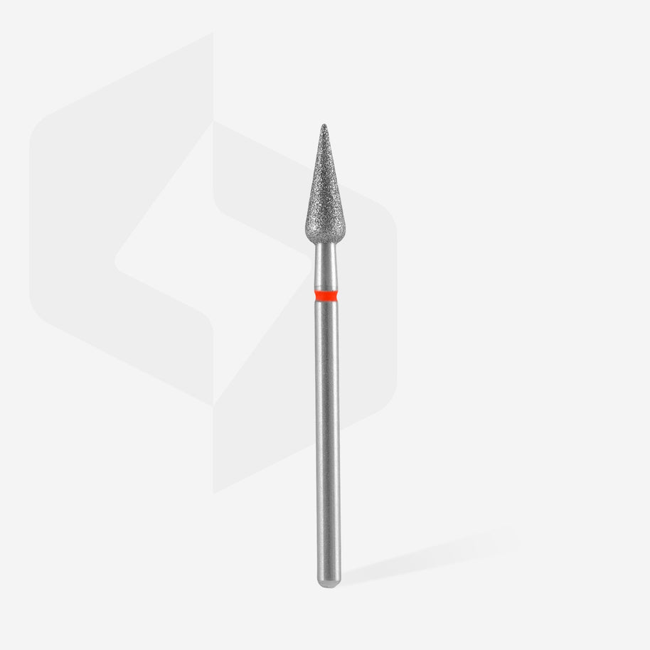 Embout diamantée « Poire pointue » rouge, diamètre 4 mm, 12 mm