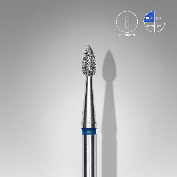 Embout diamantée « Goutte » bleue, diamètre 2,3 mm, 5 mm