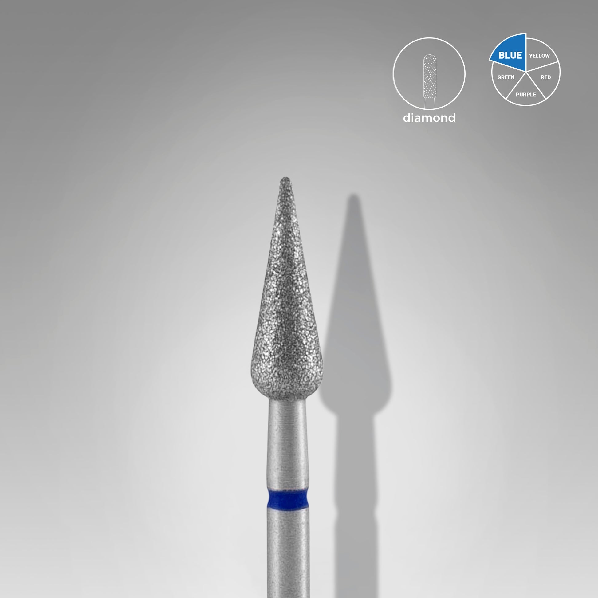 Embout « Poire pointue » bleue, 4 mm, 12 mm