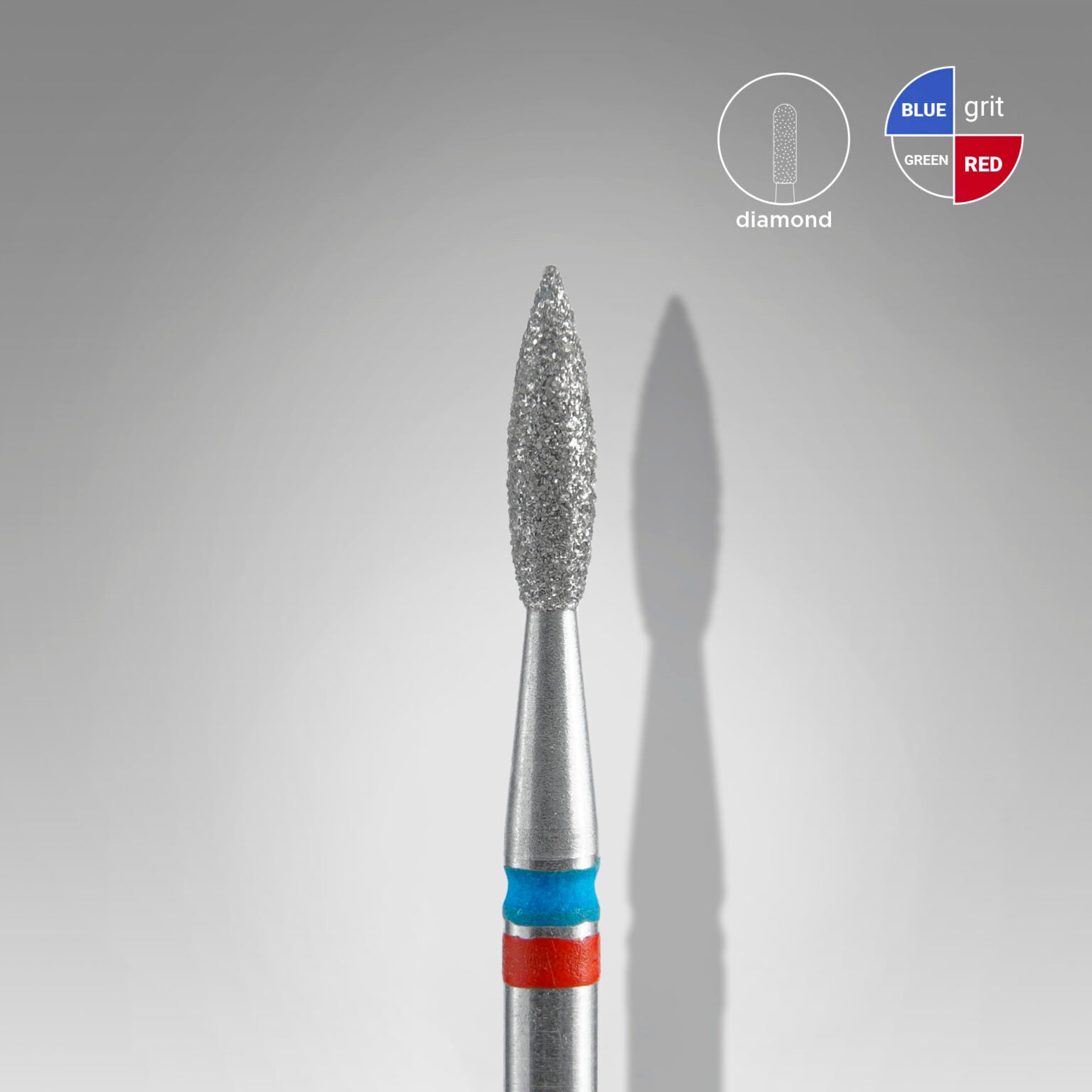 Embout diamanté DUO flamme rouge-bleu EXPERT 2,1 mm / 8 mm