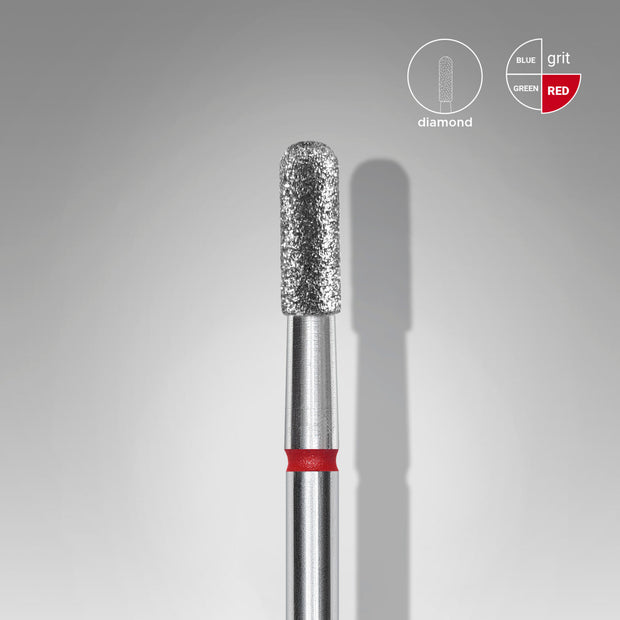 Embout diamanté, cylindrique arrondi, rouge, 2,3 mm/6,5 mm