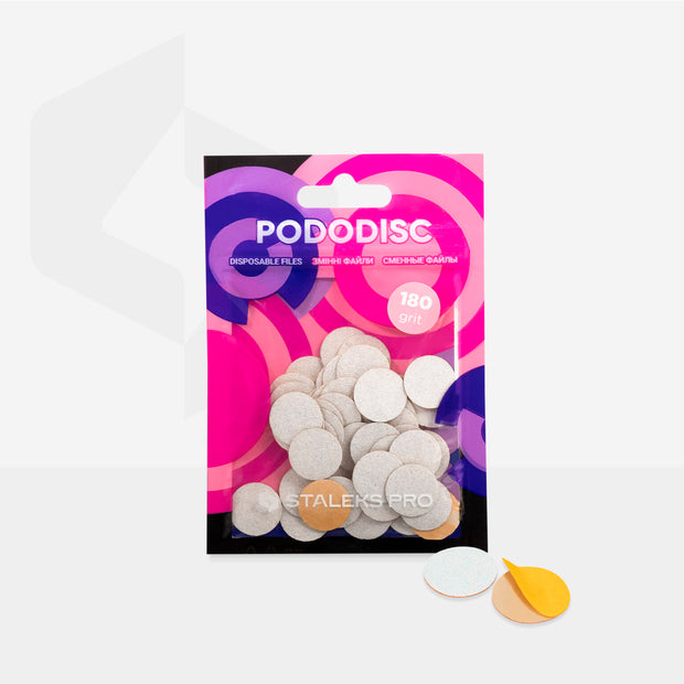 Limes blanches jetables pour pédicure PODODISC S EXPERT grain 180 (50 pièces)