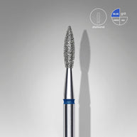 Embout diamanté Flamme pointue bleue, 2,1 mm/8 mm