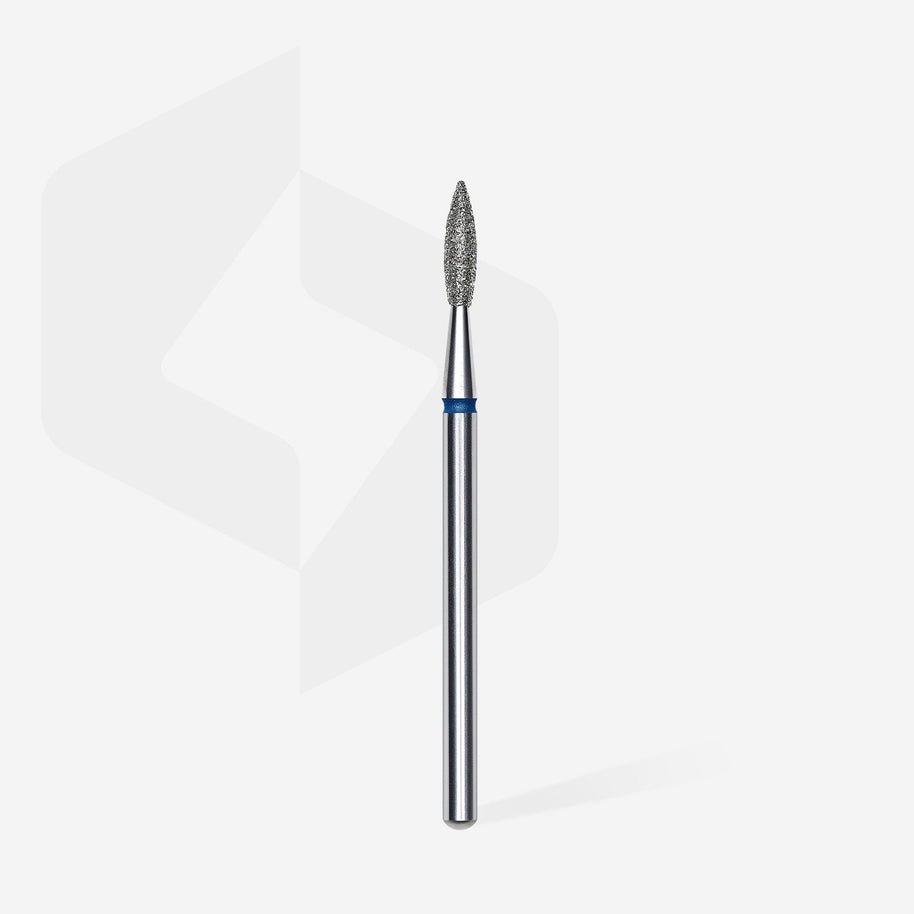 Embout diamanté Flamme pointue bleue, 2,1 mm/8 mm