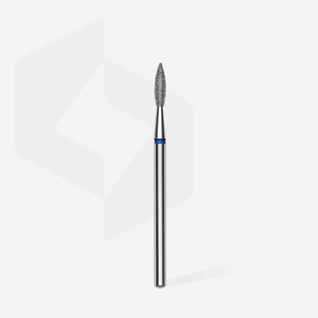 Embout diamanté Flamme pointue bleue, 2,1 mm/8 mm