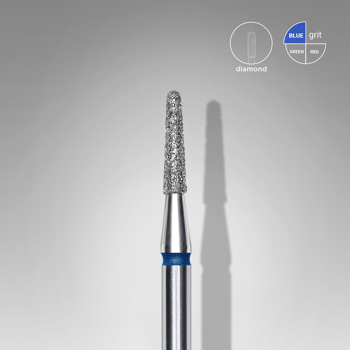 Embout diamantée / cône tronqué bleue, 1,8 mm/8 mm