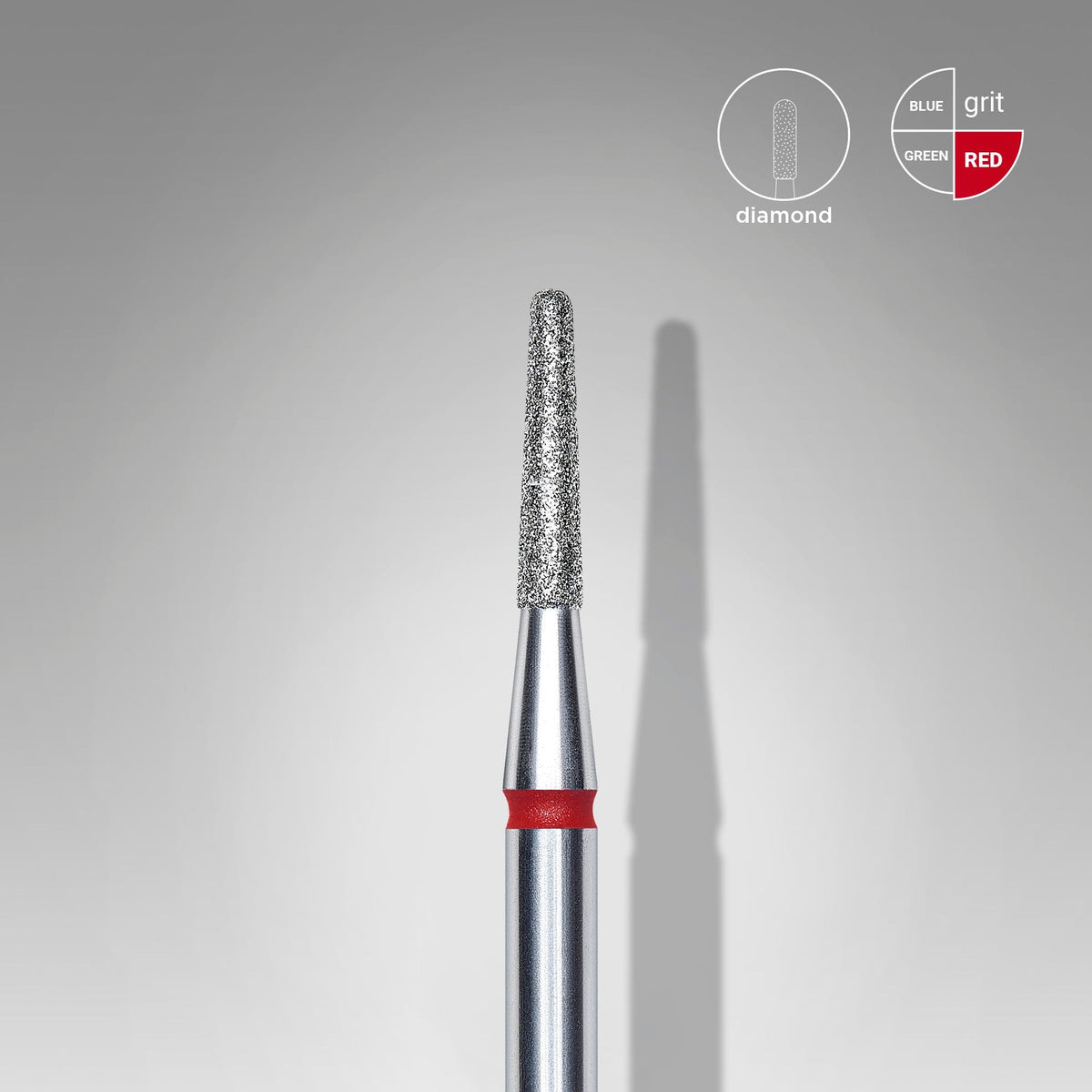 Embout diamantée / cône tronqué rouge, 1,8 mm/8 mm