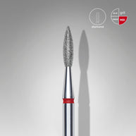 Embout diamantée, Flamme pointue, rouge, 2,1 mm/8 mm
