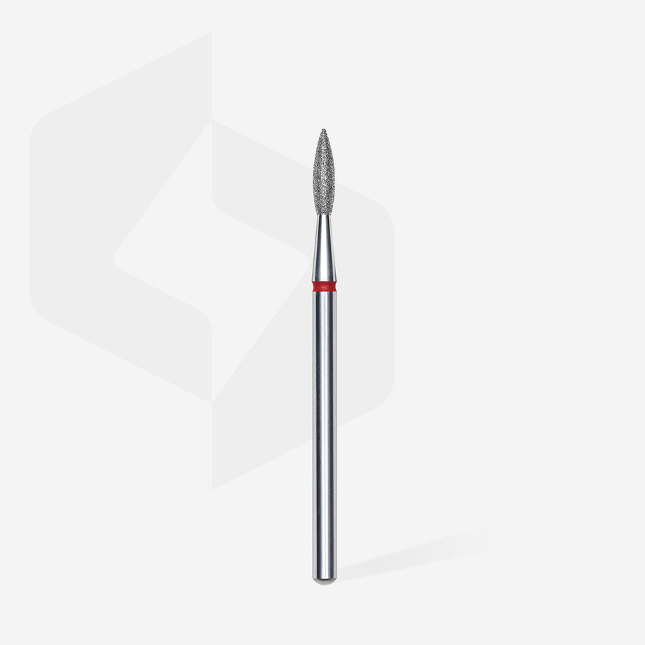 Embout diamantée, Flamme pointue, rouge, 2,1 mm/8 mm