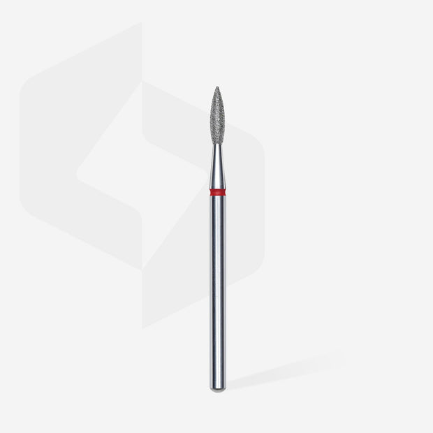 Embout diamantée, Flamme pointue, rouge, 2,1 mm/8 mm