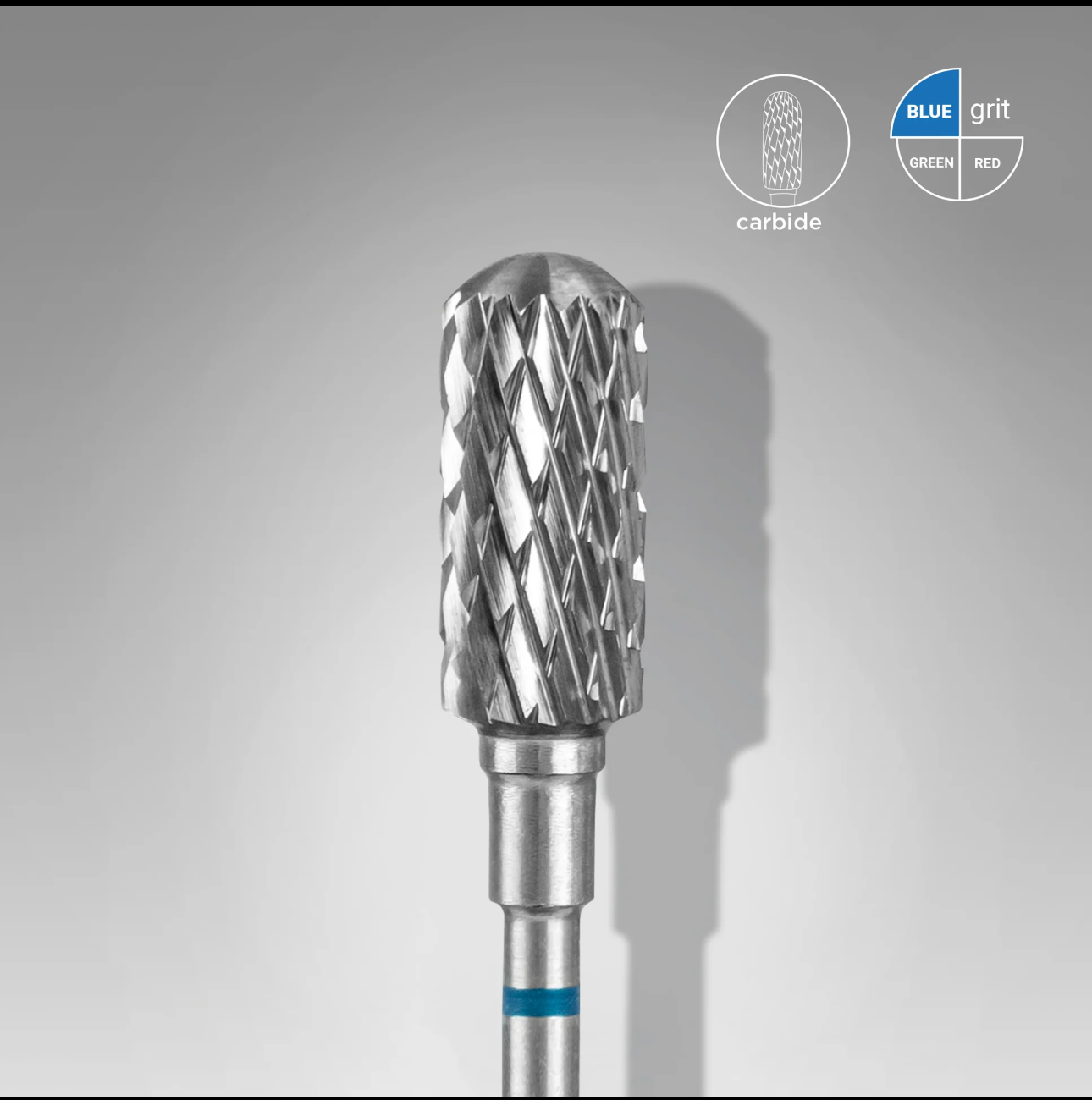 Embout / Foret à ongles en carbure, arrondi, bleu, diamètre tête 6 mm/partie active 14 mm